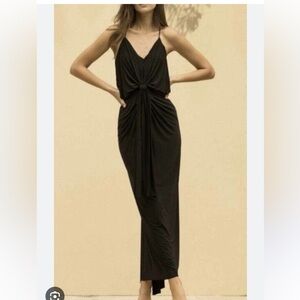 Black tie font Misa maxi dress